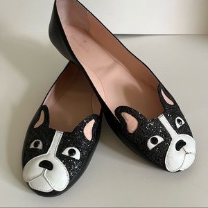Kate Spade black  leather flats Size 9